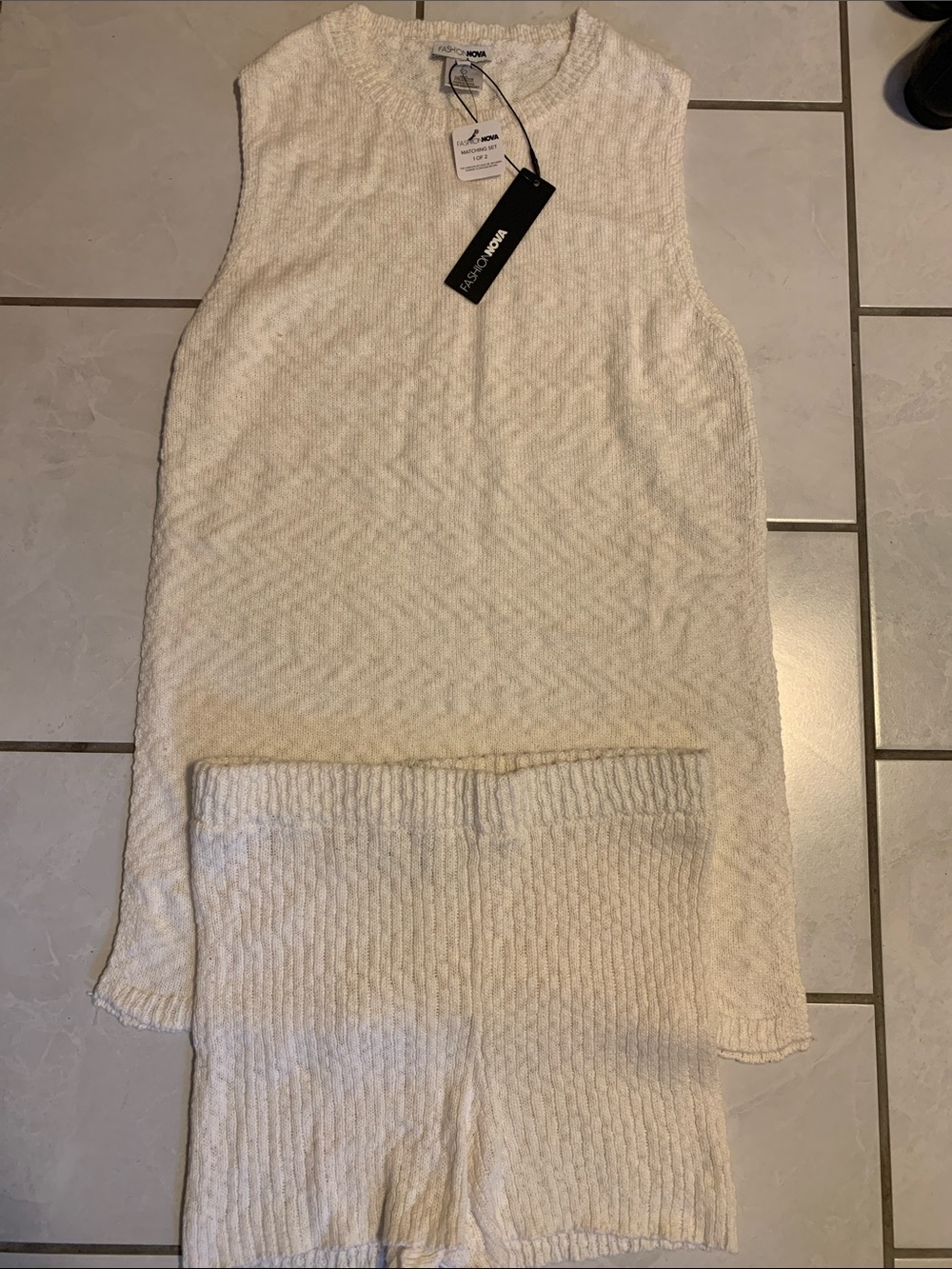 Fashion Nova Sleeveless Sweater & Short Set